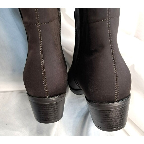 ShoeDazzle Lornah WC Riding Boots Dark Brown Over Knee Faux Leather Women's 8.5 - Picture 7 of 12